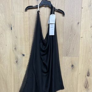 Pool to party black wrap vest dress